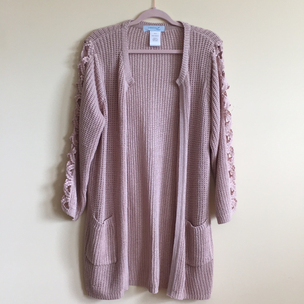 Creation L open front cardigan with sleeve detail